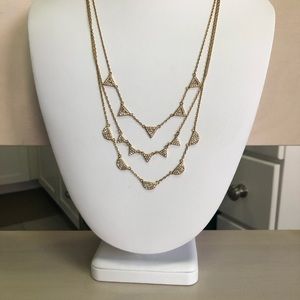 Stella & Dot Gold Pave Chevron Necklace Trio